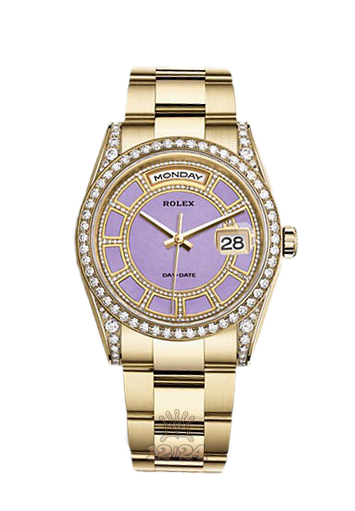 Rolex Day-Date Watch 118388-0158 36 mm Yellow gold Case Purple Dial