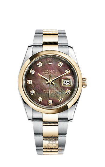 Rolex Datejust Watch 116203-0149 36 mm Steel / Yellow gold Case Black Dial