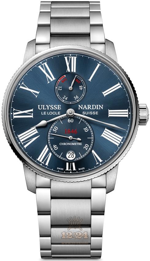 Ulysse Nardin Marine Watch 1183-310-7M/43 42 mm Stainless steel Case Dark blue Dial