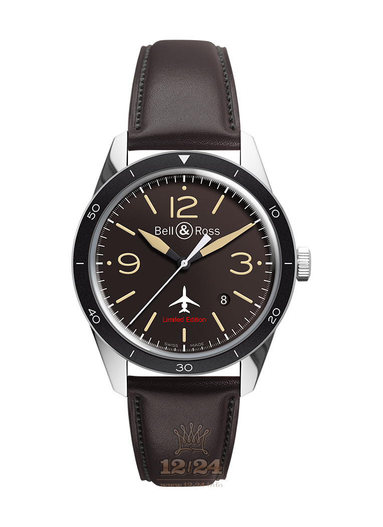 Bell & Ross Vintage Watch BRV123-FALCON/SCA 43 mm Stainless steel Case Brown (chocolate) Dial
