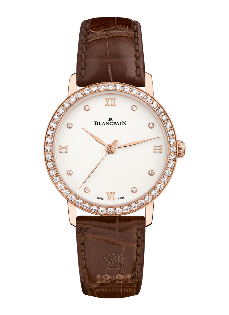 Blancpain Women Watch 6104-2987-55A 29 mm Red gold Case White Dial