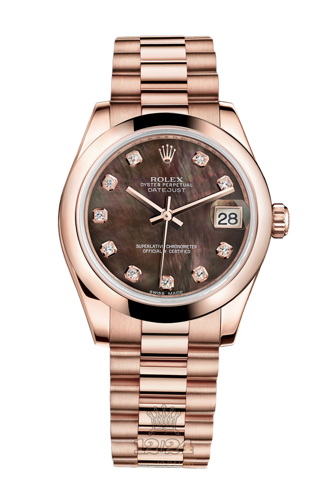 Rolex Lady-Datejust Watch 178245f-0015 31 mm Pink gold Case Black Dial
