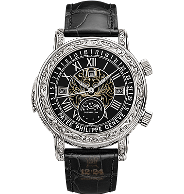Patek Philippe Grand Complications Watch 6002G-010 44 mm White gold Case Black Dial
