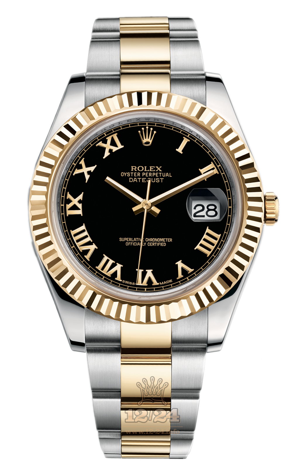 Rolex Datejust Watch 116333-0003 41 mm Steel / Yellow gold Case Black Dial