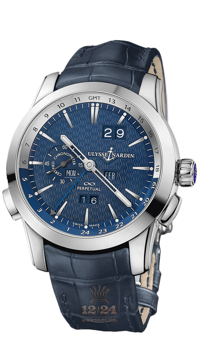 Ulysse Nardin Classic Watch 329-10/93-BQ 43 mm Platinum Case Dark blue Dial