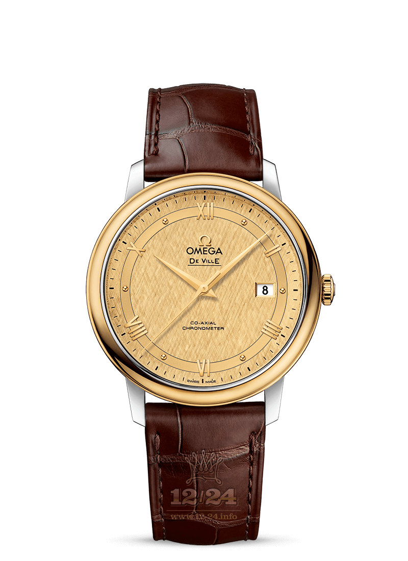 Omega Prestige Watch 424.23.40.20.08.001 40 mm Steel / Yellow gold Case Golden Dial