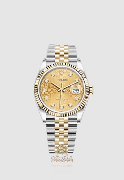 Rolex Datejust Watch 126233-0033 36 mm Stainless steel Yellow gold Case Golden Dial