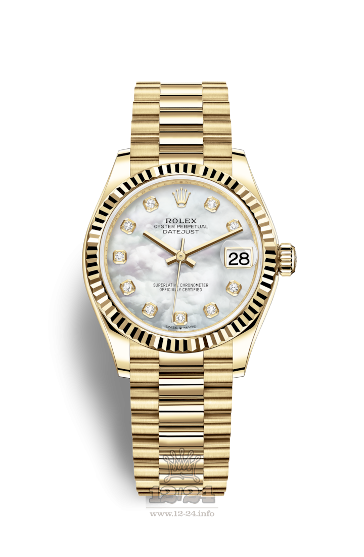 Rolex Datejust Watch 278278-0010 31 mm Yellow gold Case White Dial