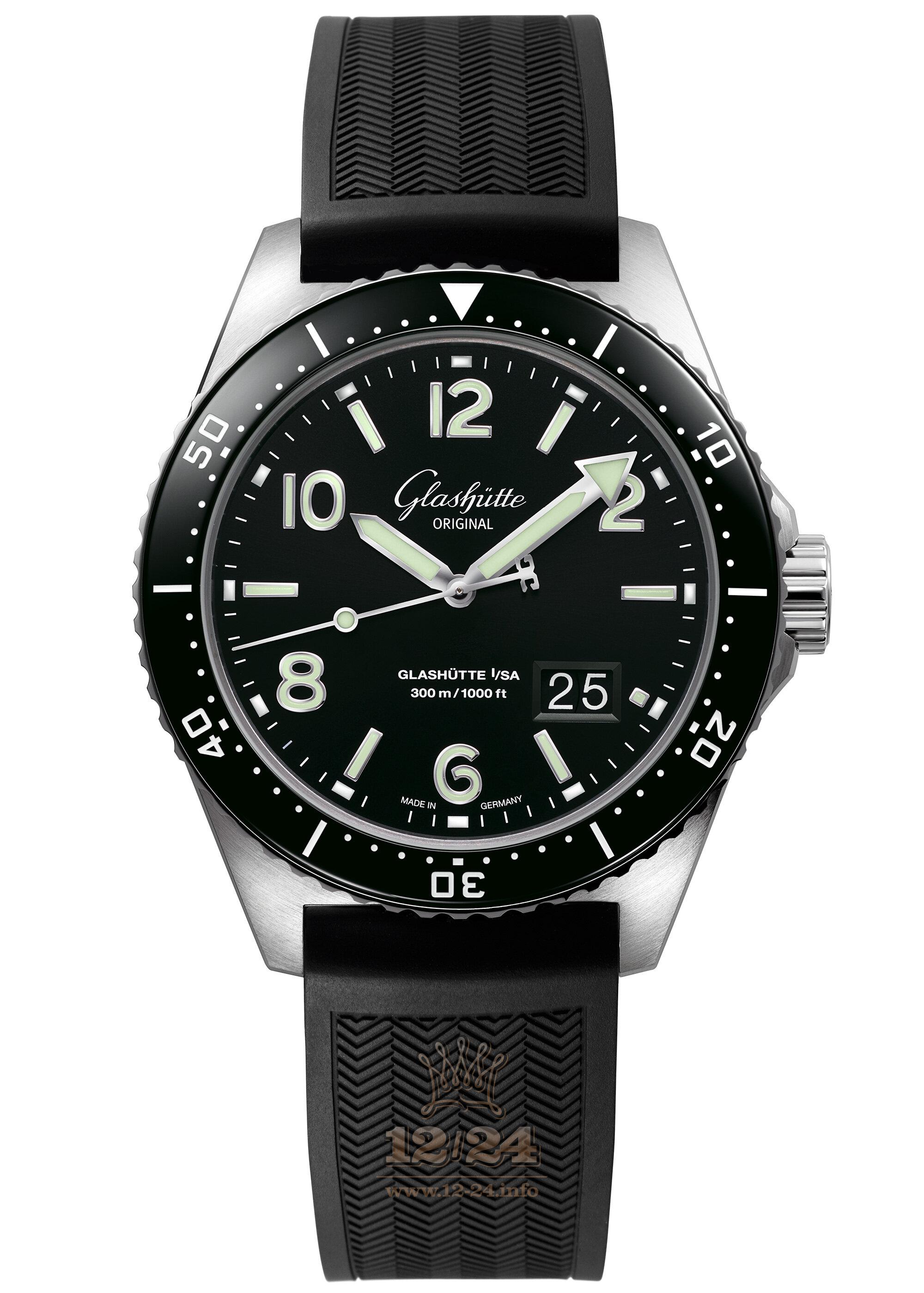 Glashutte Spezialist Watch 1-36-13-01-80-06 43 mm Stainless steel Case Black Dial