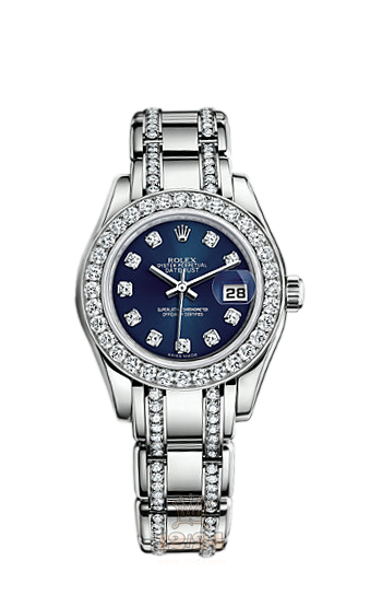 Rolex Pearlmaster Watch 80299-0127 29 mm White gold Case Dark blue Dial