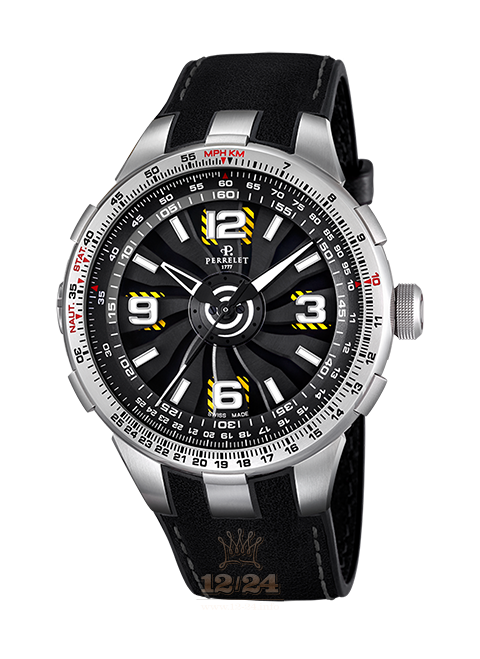 Perrelet Turbine Watch A1085/1A 48 mm Stainless steel Case Black Dial