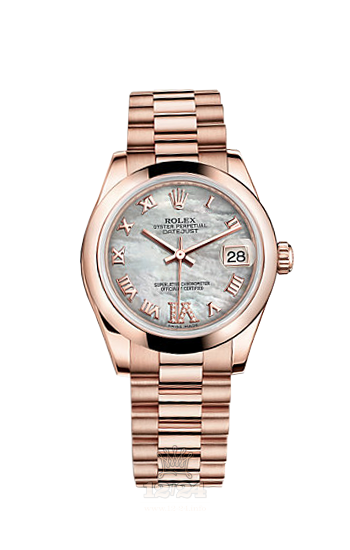 Rolex Datejust Watch 178245f-0034 31 mm Pink gold Case White Dial