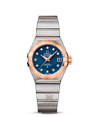 Omega Constellation Watch 123.20.27.20.53.001 27 mm Steel / Pink gold Case Dark blue Dial