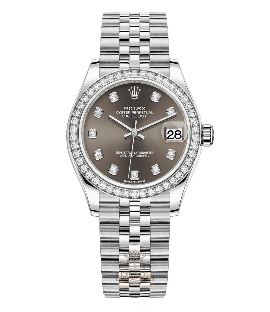 Rolex Datejust Watch 278384rbr-0010 31 mm Stainless steel White gold Case Gray Dial