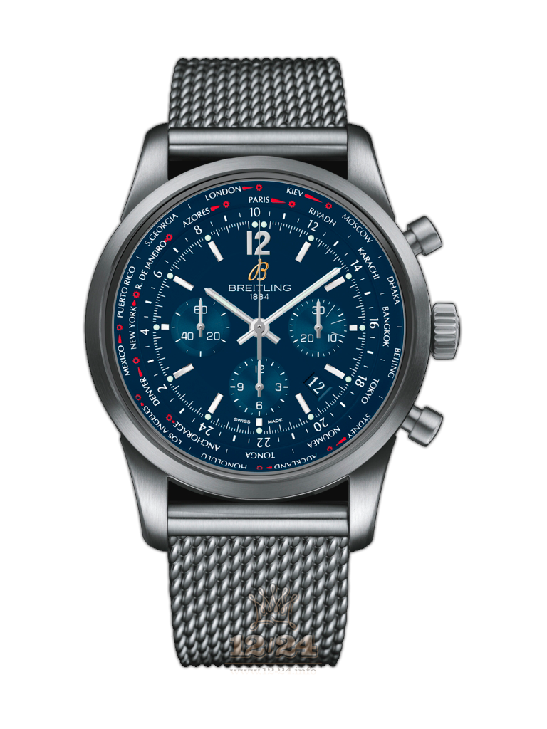 Breitling Transocean Watch AB0510U9/C879/159A 46 mm Stainless steel Case Dark blue Dial