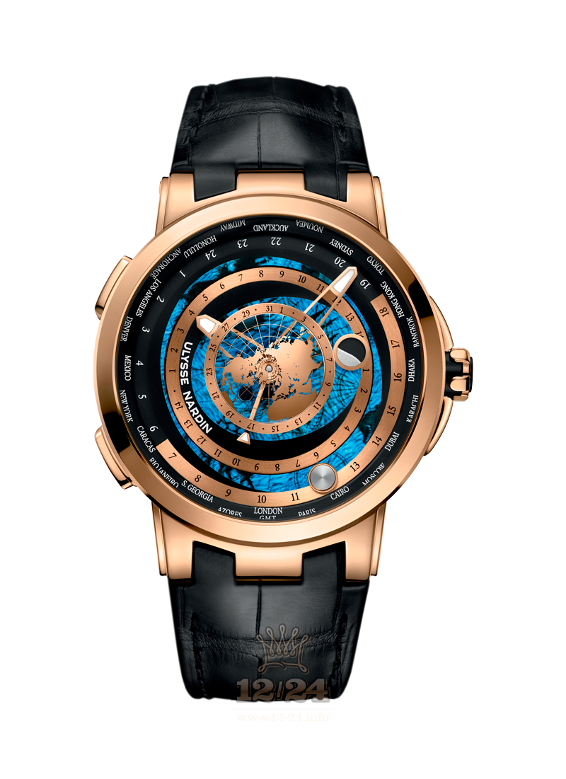 Ulysse Nardin Executive Watch 1062-113/01 46 mm Red gold Case Dark blue Painted Dial