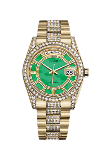Rolex Day-Date Watch 118388-0159 36 mm Yellow gold Case Green Dial