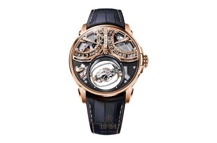 Harry Winston Histoire de Tourbillon Watch HCOMTT47RR002 47 mm Pink gold Case Black Silver Dial