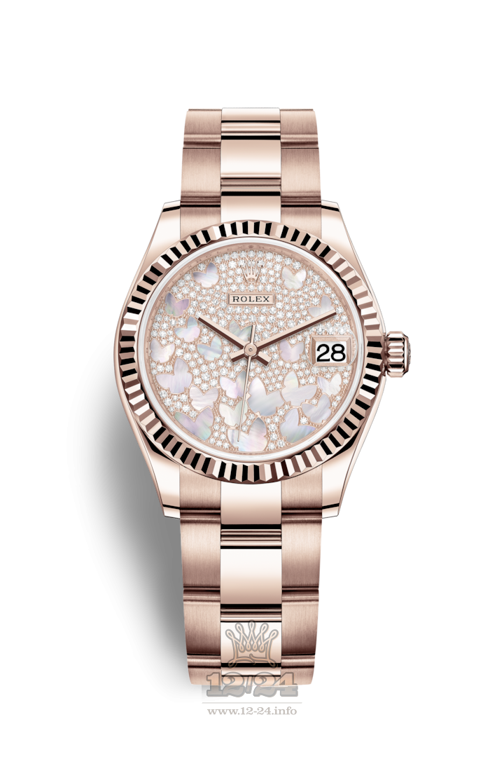 Rolex Datejust Watch 278275-0020 31 mm Pink gold Case Silver Golden Dial