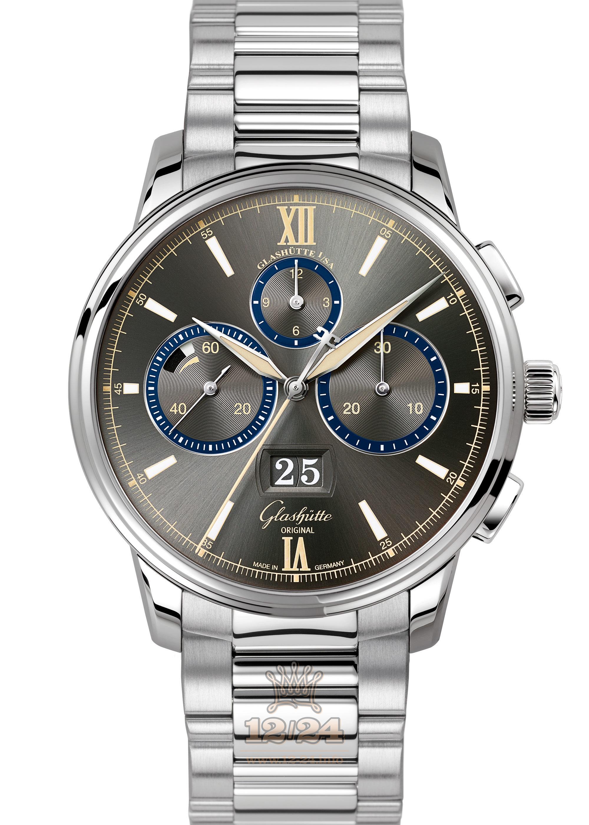 Glashutte Senator Watch 1-37-01-04-02-70 42 mm Stainless steel Case Gray Dial