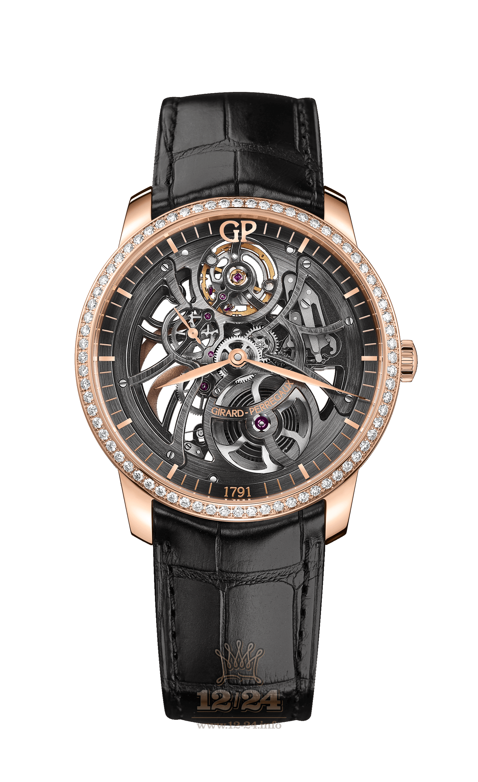 Girard Perregaux 1966 Watch 49549D52A231-BB60 Pink gold Case Silver Dial