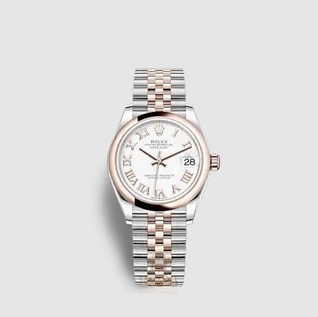 Rolex Datejust Watch 278241-0002 31 mm Stainless steel Pink gold Case White Dial