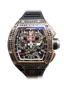 Richard Mille Men's Collection Watch RM 011 Medium set Black Sapphire 50 mm Pink gold Case