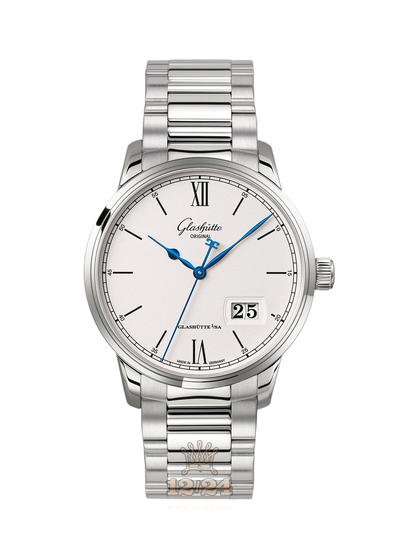 Glashutte Senator Watch 1-36-03-01-02-70 40 mm Stainless steel Case White Dial
