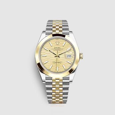 Rolex Datejust Watch 126303-0022 41 mm Stainless steel Yellow gold Case Yellow Dial