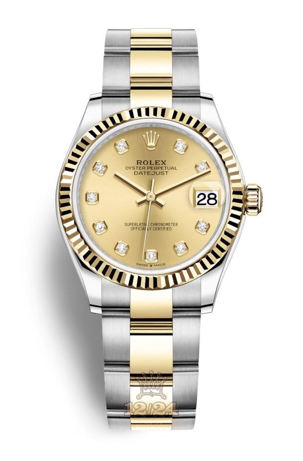 Rolex Datejust Watch 278273-0025 31 mm Stainless steel Yellow gold Case Yellow Dial