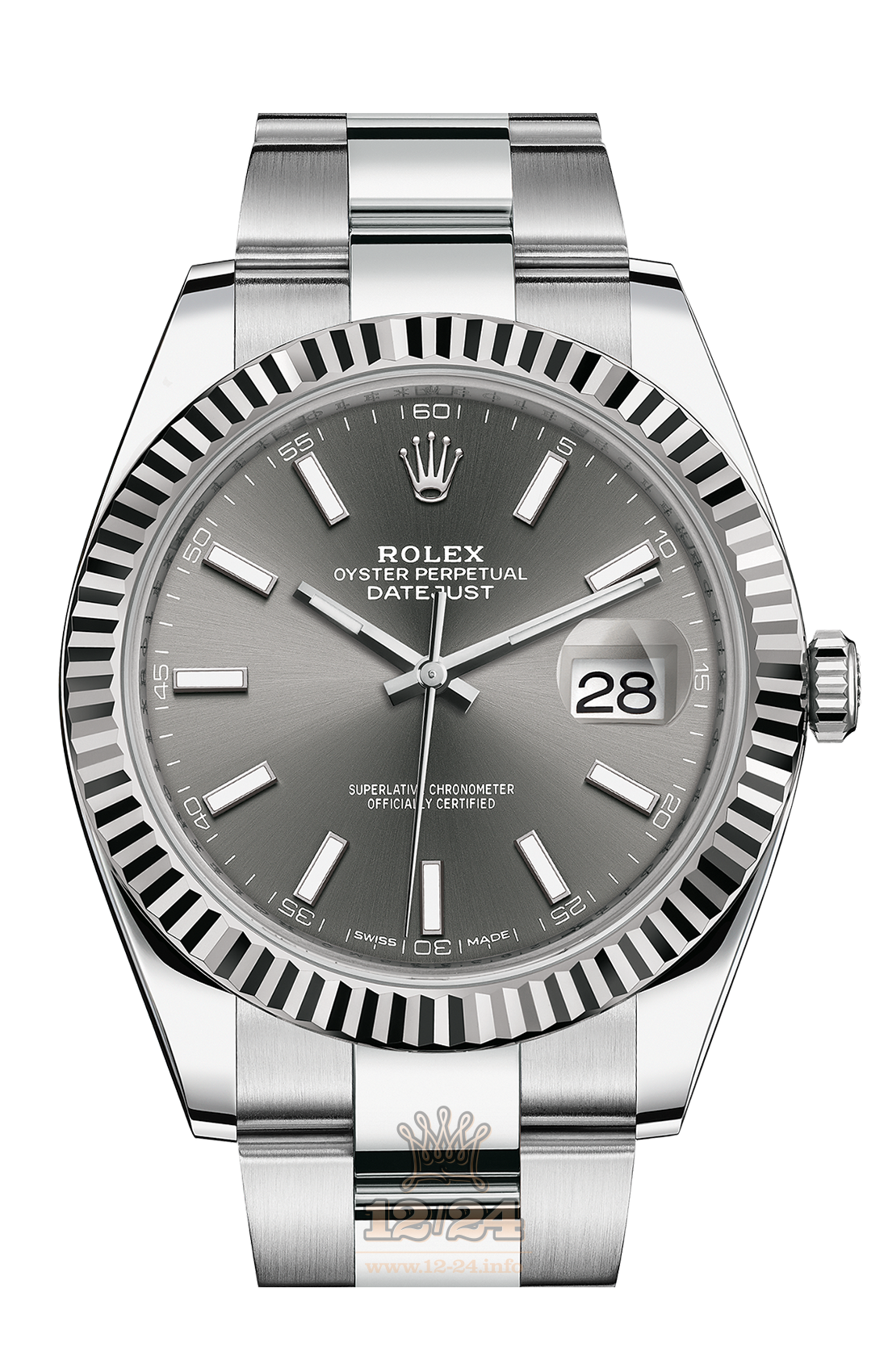Rolex Datejust Watch 126334-0013 41 mm Steel / White gold Case Gray Dial