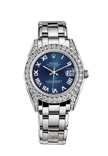 Rolex Pearlmaster Watch 81159-0055 34 mm White gold Case Dark blue Dial