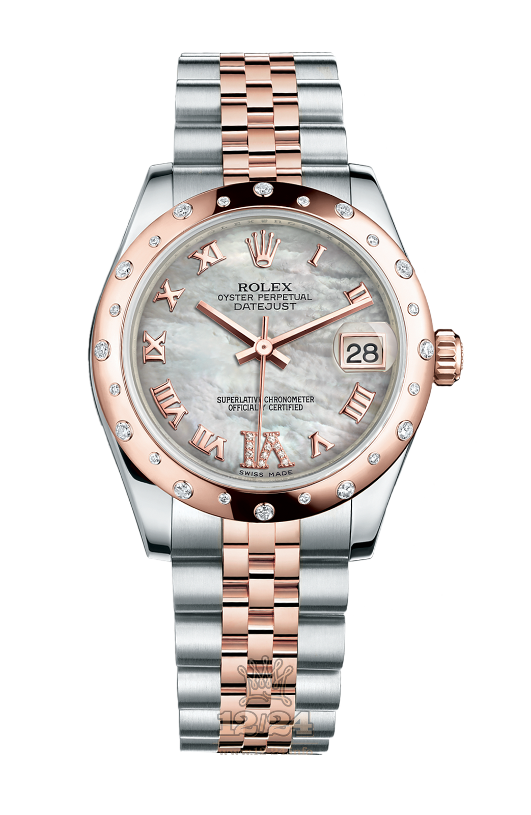 Rolex Lady-Datejust Watch 178341-0007 31 mm Steel / Pink gold Case White Dial