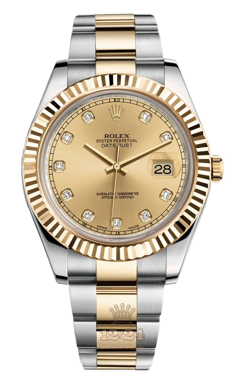 Rolex Datejust Watch 116333-0007 41 mm Steel / Yellow gold Case Golden Dial