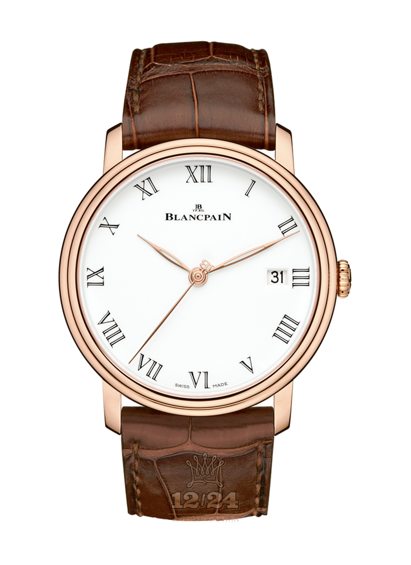 Blancpain Villeret Watch 6630-3631-55B 42 mm Red gold Case White Dial