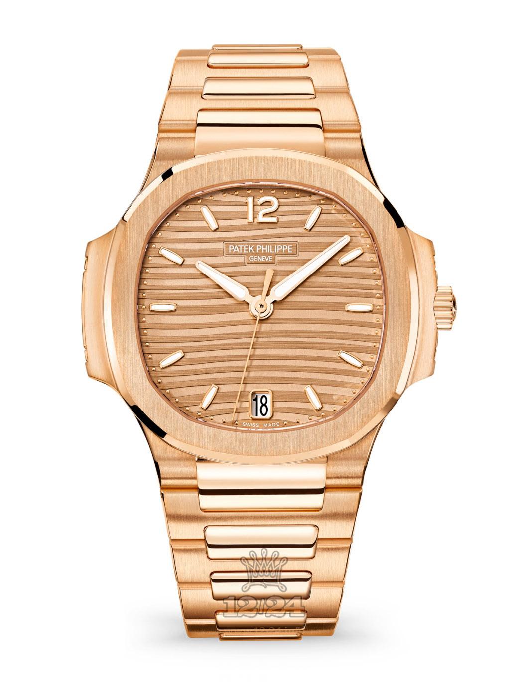 Patek Philippe Nautilus Watch 7118/1R-010 Pink gold Case Golden Dial