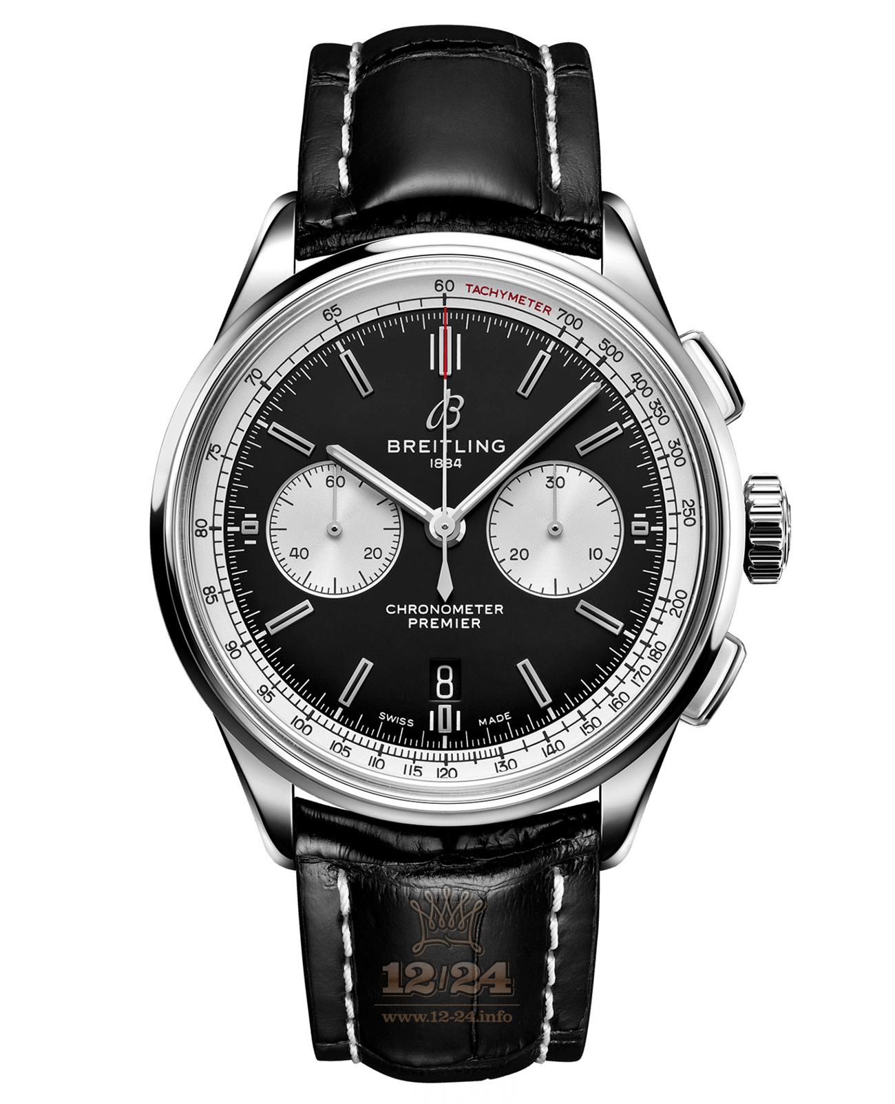Breitling Premier Watch AB0118371B1P1 42 mm Stainless steel Case Black Dial