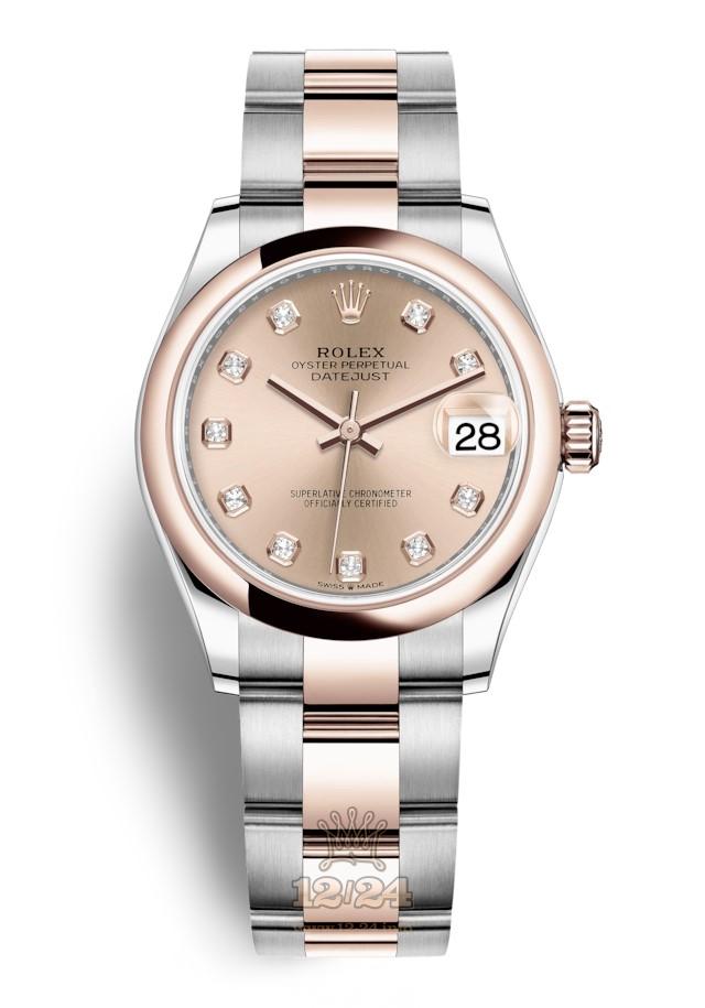 Rolex Datejust Watch 278241-0023 31 mm Stainless steel Pink gold Case Pink Dial