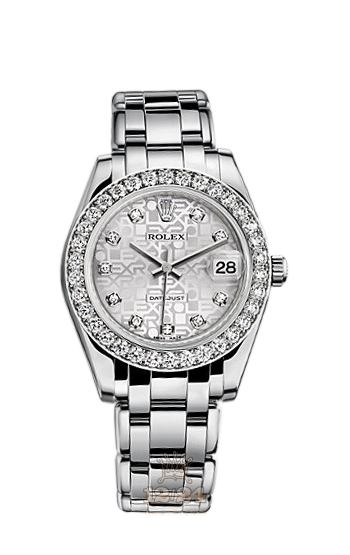 Rolex Pearlmaster Watch 81299-0001 34 mm White gold Case Silver Dial