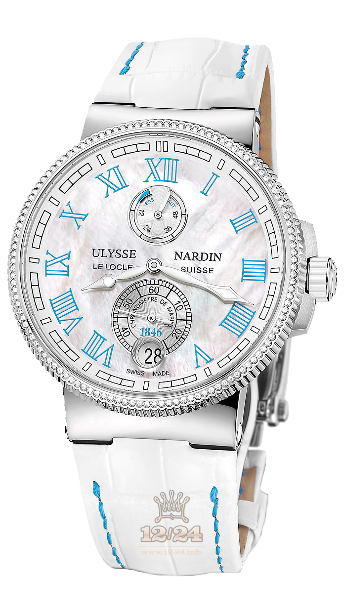 Ulysse Nardin Marine Watch 1183-126B/430 43 mm Stainless steel Titanium Case White Dark blue Dial