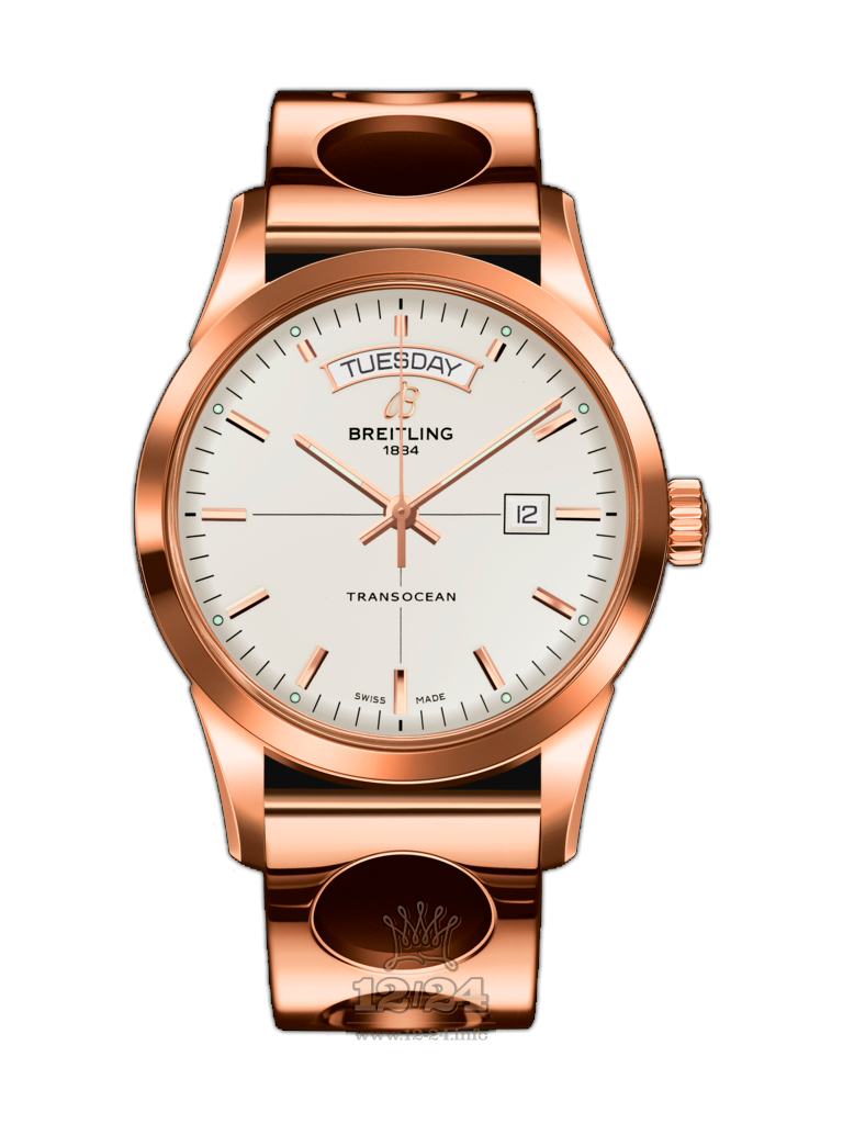 Breitling Transocean Watch R4531012/G752/220R 43 mm Red gold Case Silver Dial