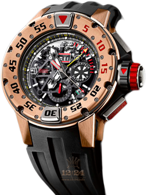 Richard Mille Men's Collection Watch RM 032 Automatic Divers Watch 50 mm Pink gold Case