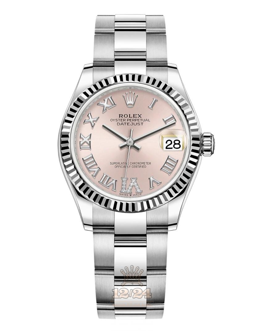 Rolex Datejust Watch 278274-0023 31 mm Stainless steel White gold Case Pink Dial