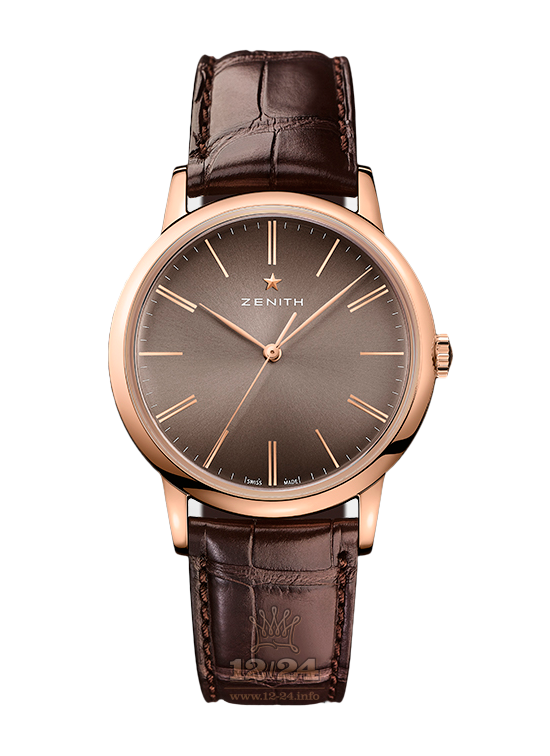 Zenith Elite Watch 18.2290.679/18.C498 39 mm Pink gold Case Silver Brown (chocolate) Dial