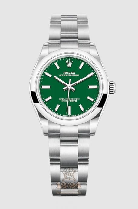 Rolex Oyster Perpetual Watch 277200-0006 31 mm Stainless steel Case Green Dial