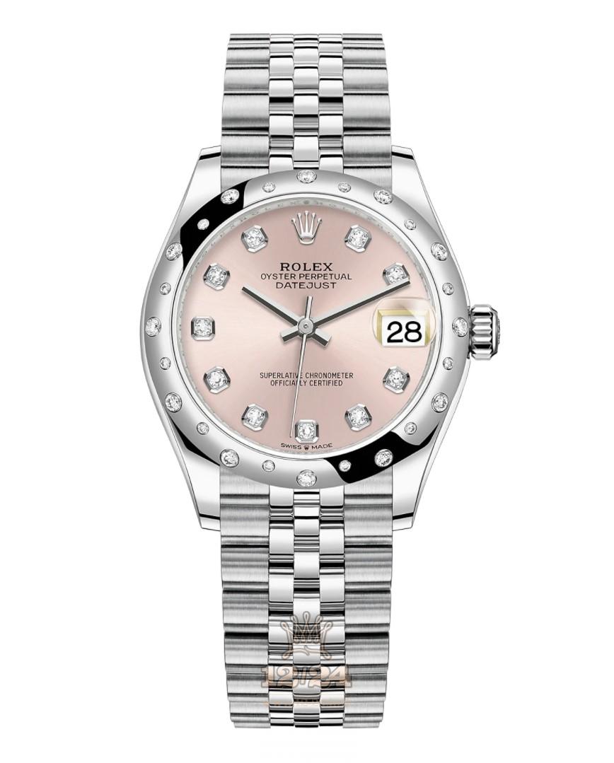 Rolex Datejust Watch 278344rbr-0034 31 mm Stainless steel White gold Case Pink Dial