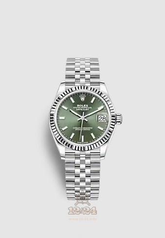 Rolex Datejust Watch 278274-0018 31 mm Stainless steel White gold Case Green Dial