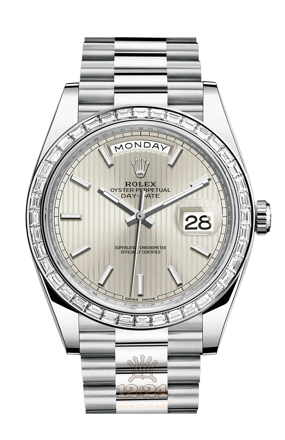 Rolex Day-Date Watch 228396tbr-0022 40 mm Platinum Case Silver Dial