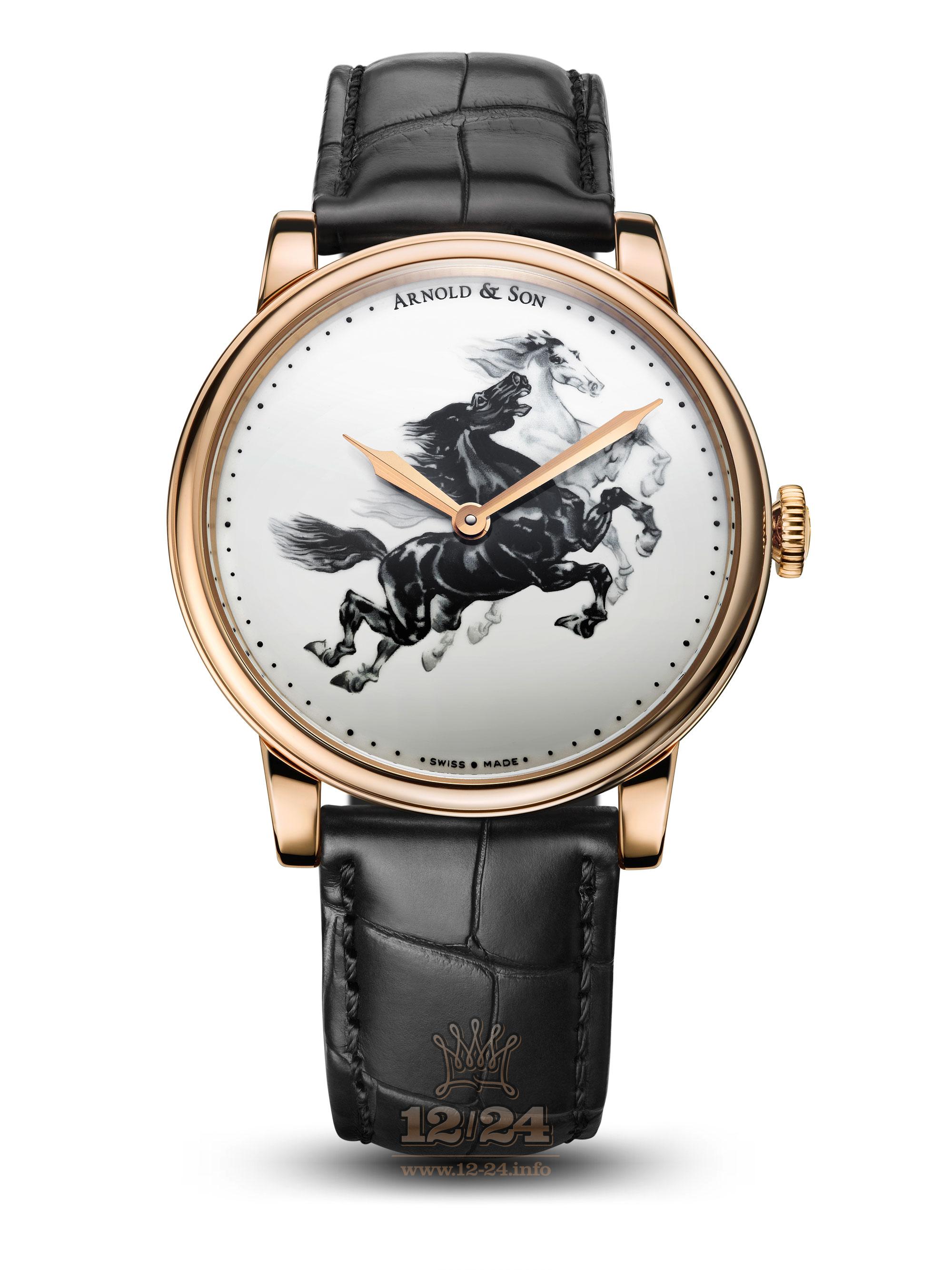 Arnold Son Royal Collection Watch 1LCAP.W03A.C111A Pink gold Case White Painted Dial