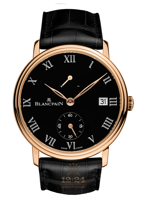 Blancpain Villeret Watch 6614-3637-55B 42 mm Red gold Case Black Dial